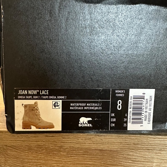 SOREL Joan Now Lace, Omega Taupe, Size 8 - Picture 2 of 10